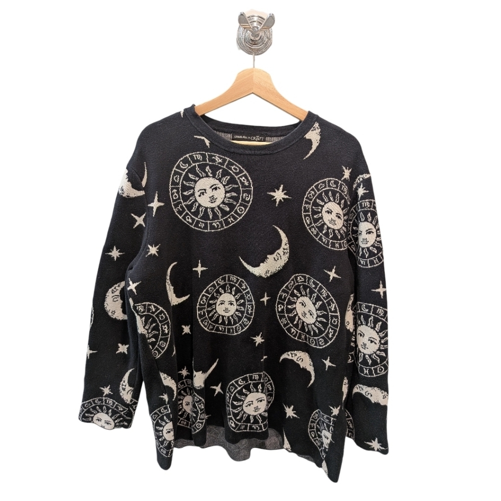 Dolls Kill x The Craft Celestial Astrology Sweater Sun Moon L Zodiac Whimsigoth